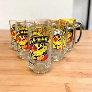 6 NEW Vintage 1982 Pac Man Ghosts Arcade Mug‎ Glass Stein Bally Midway Pacman